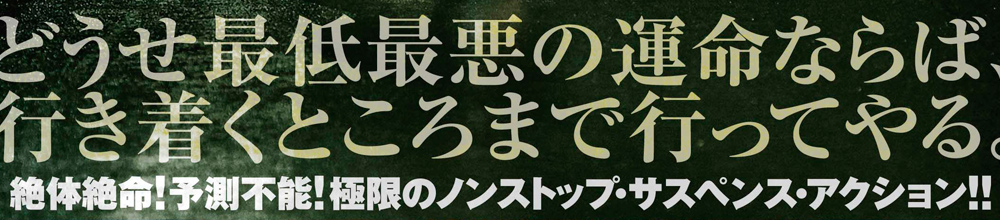 最低最悪の運命ならば、行き着くとこまで行ってやる絶体絶命！予測不能！極限のノンストップ・サスペンス・アクション！！